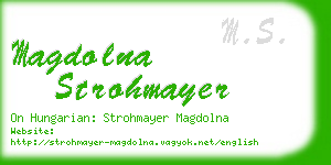 magdolna strohmayer business card